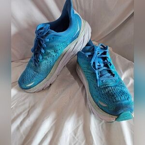 Hoka One One Mens Clifton 8 Blue Running Shoes Size 11D